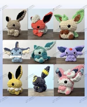 Mini Pokémon Amigurumi Set (10 characters)