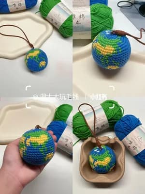 Earth Globe Pendant (color-annotated)