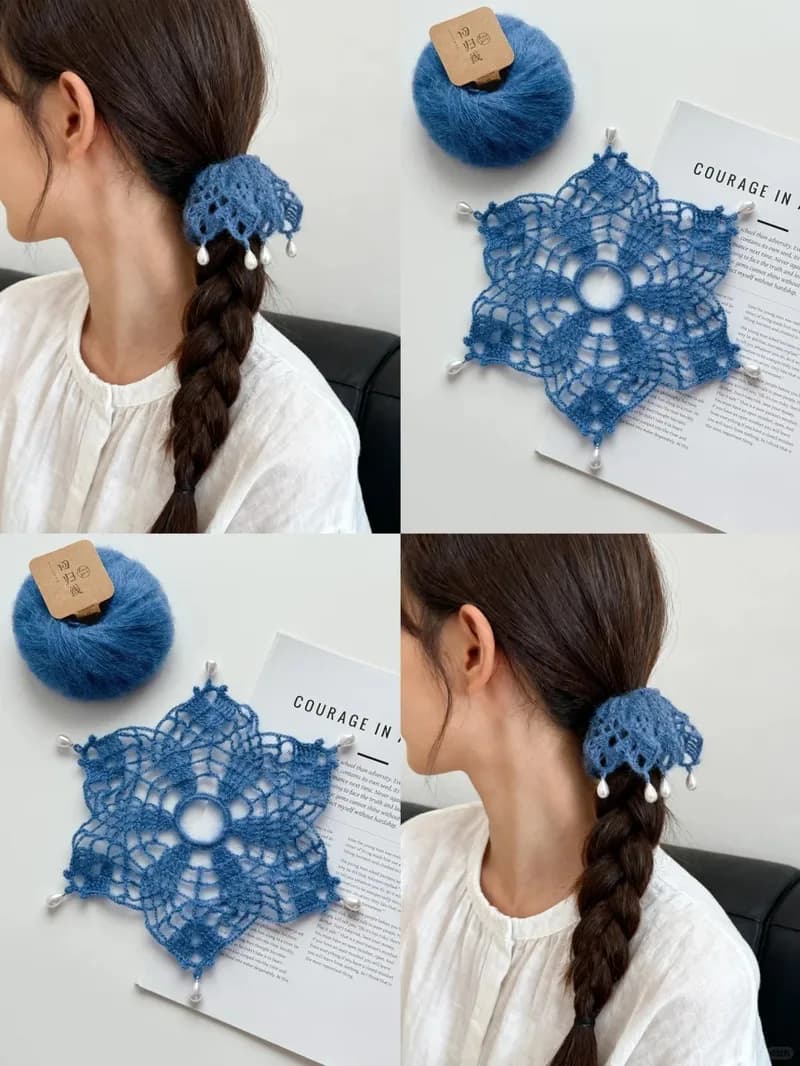 Airy Openwork Scrunchie — finished crochet project photo