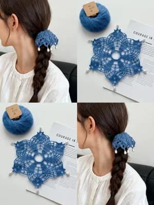 Airy Openwork Scrunchie — free crochet pattern