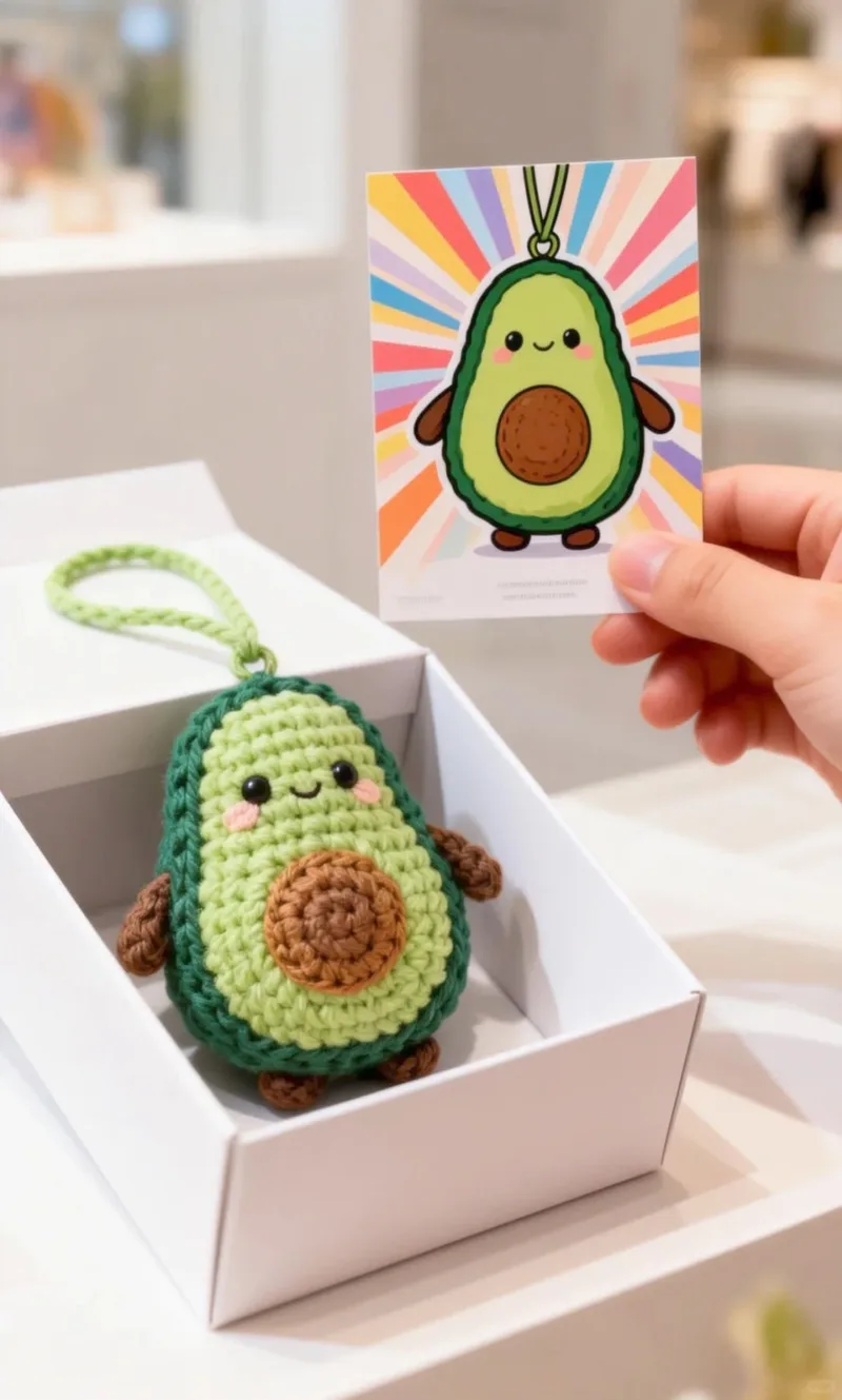 Avocado Buddy Charm — finished crochet project photo