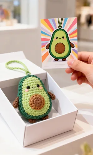 Avocado Buddy Charm — free crochet pattern