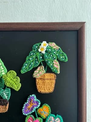 Begonia Potted-Plant Fridge Magnet — view 2