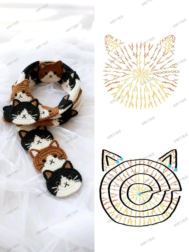Cat Face Medallion — finished crochet project photo