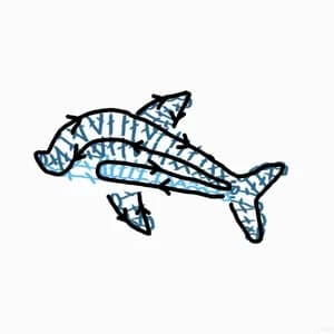 Dolphin & Heart Flat Brooches