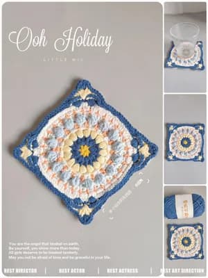 💙300个钩针花片配色方案｜131 附图解