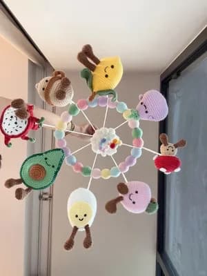 Jellycat-Style Fruit Mobile Charms — free crochet pattern