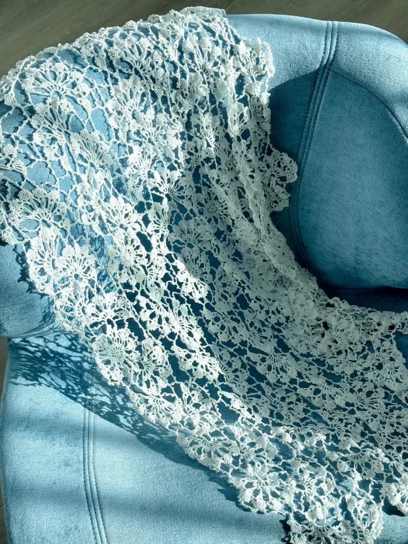 Lace Bridal Veil — finished crochet project photo
