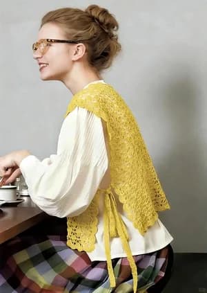 Lace Lemon-Yellow Vest — free crochet pattern