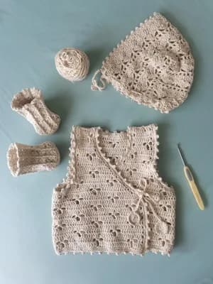 Lace Vest and Baby Booties — free crochet pattern