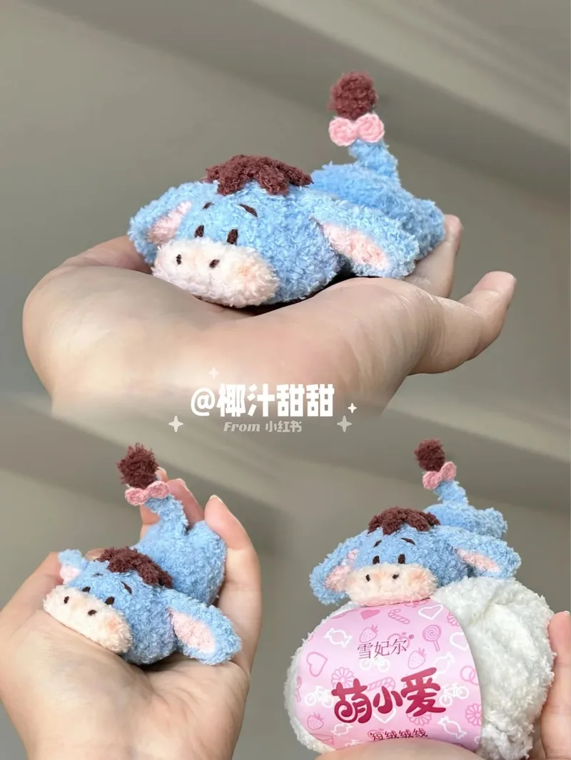 Lying-Down Eeyore Mini Plush — finished crochet project photo