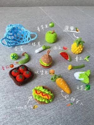 Mini Fruit and Vegetable Set — free crochet pattern
