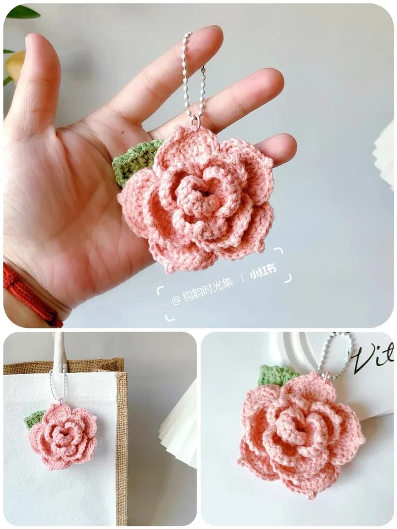 One-Piece Camellia Flower — finished crochet project photo
