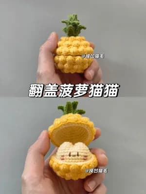 Pineapple Cat — free crochet pattern