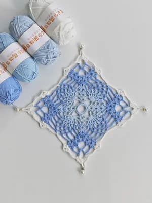 Pineapple Lace Square Motif (~15cm) — view 6
