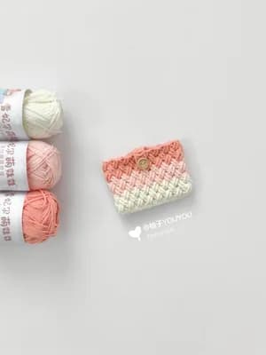 钩织 |渐变粉色卡包（附图解）