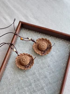 Raffia Mini Hat Charms — view 2