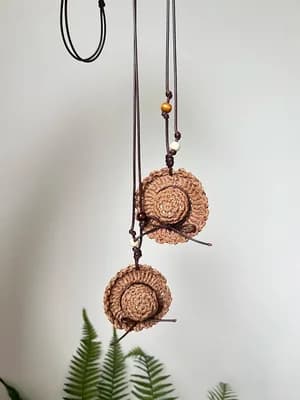 Raffia Mini Hat Charms — view 3