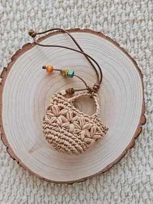 Raffia Mushroom Charm — view 4
