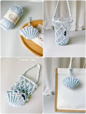Seashell Cup Cozy — free crochet pattern