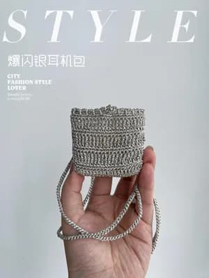 Sparkle Silver Earphone Bag