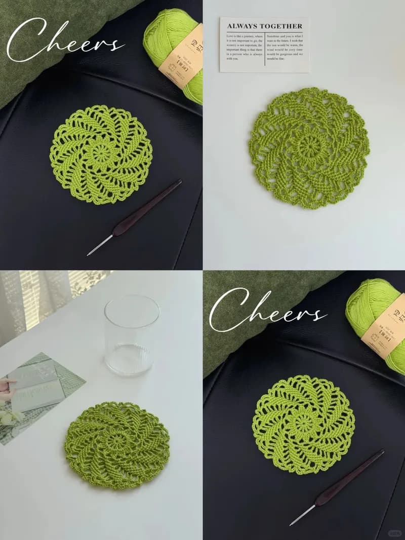 Spiral-Motif Coaster — finished crochet project photo