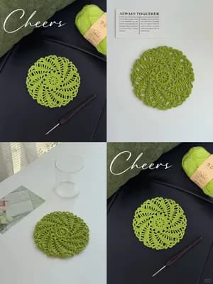 Spiral-Motif Coaster — free crochet pattern