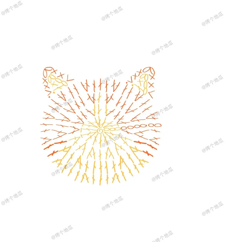 Cat Face Medallion crochet symbol chart 1