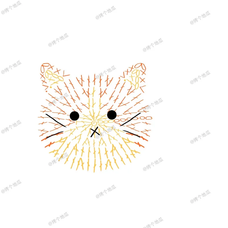 Cat Face Medallion crochet symbol chart 3