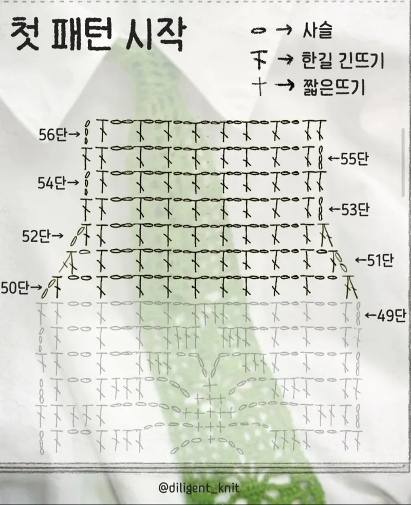 Crochet Necktie crochet symbol chart 3