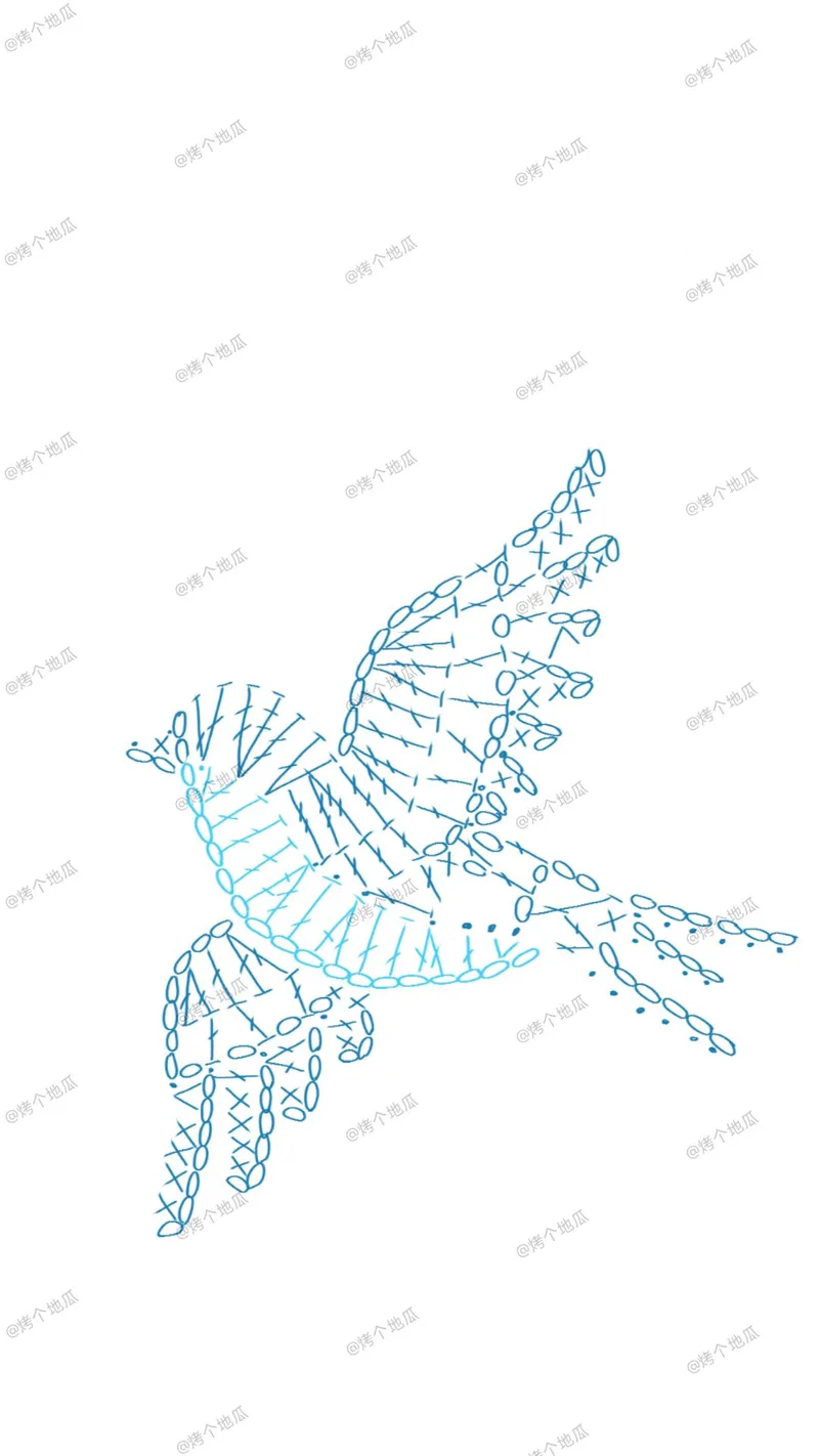 Flower & Bird Scarf crochet symbol chart 3