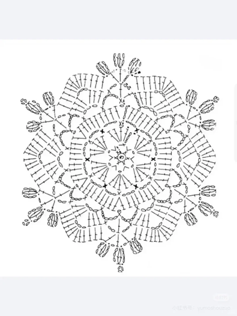 Granny Square Motif No. 375 crochet symbol chart