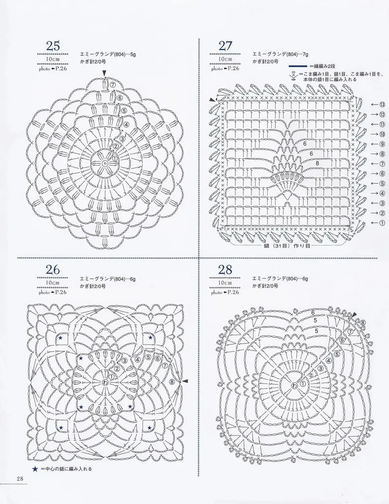 Lace Motif Collection crochet symbol chart 3