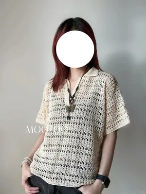 Lace Polo Shirt — free crochet pattern