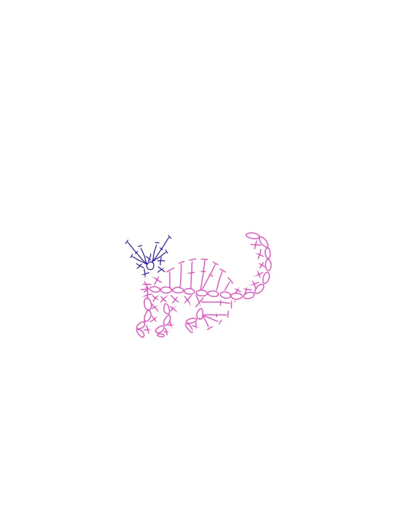 Little-Cat Scarf crochet symbol chart
