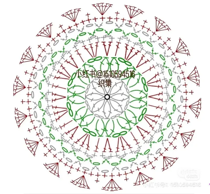 Mandala Coaster crochet symbol chart