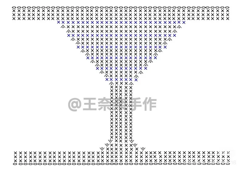 Martini-Glass / Novelty Bookmark crochet symbol chart