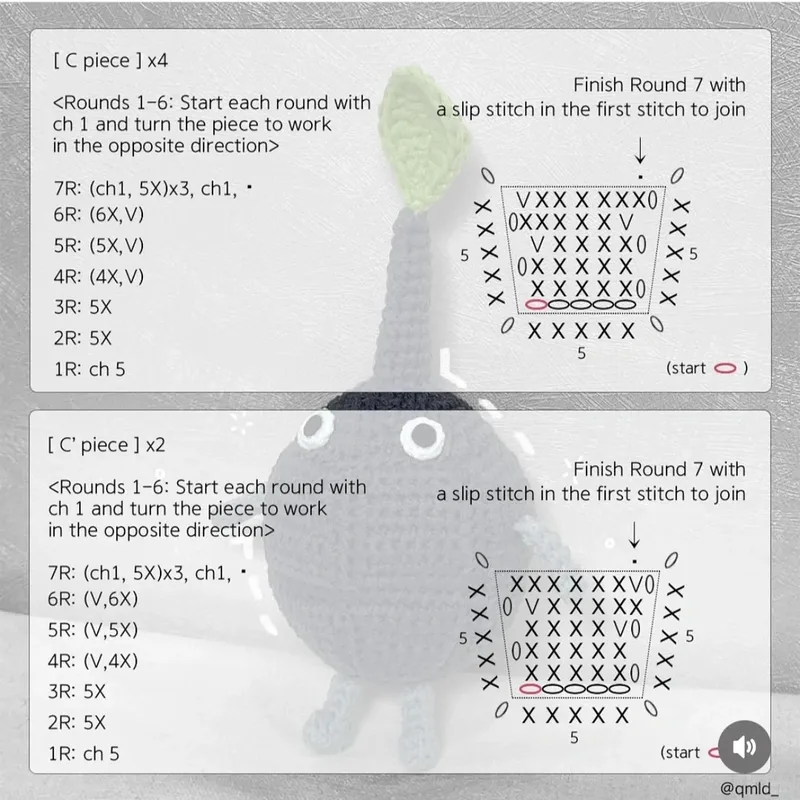Pikmin Collection crochet symbol chart 7