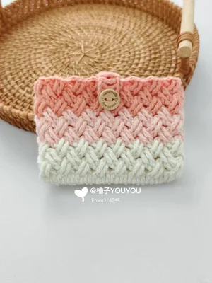 Pink Diagonal Stripe Phone Bag — view 2