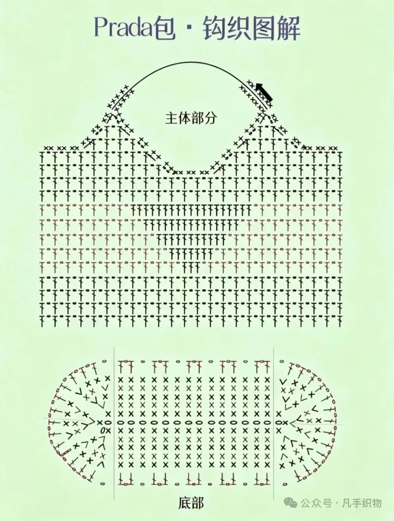 Prada-Style Bag crochet symbol chart 1