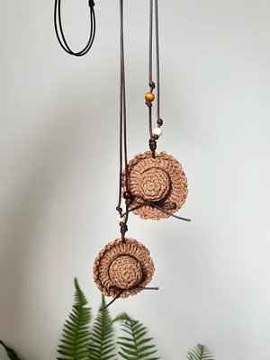 Raffia Mini Hat Charms — view 3
