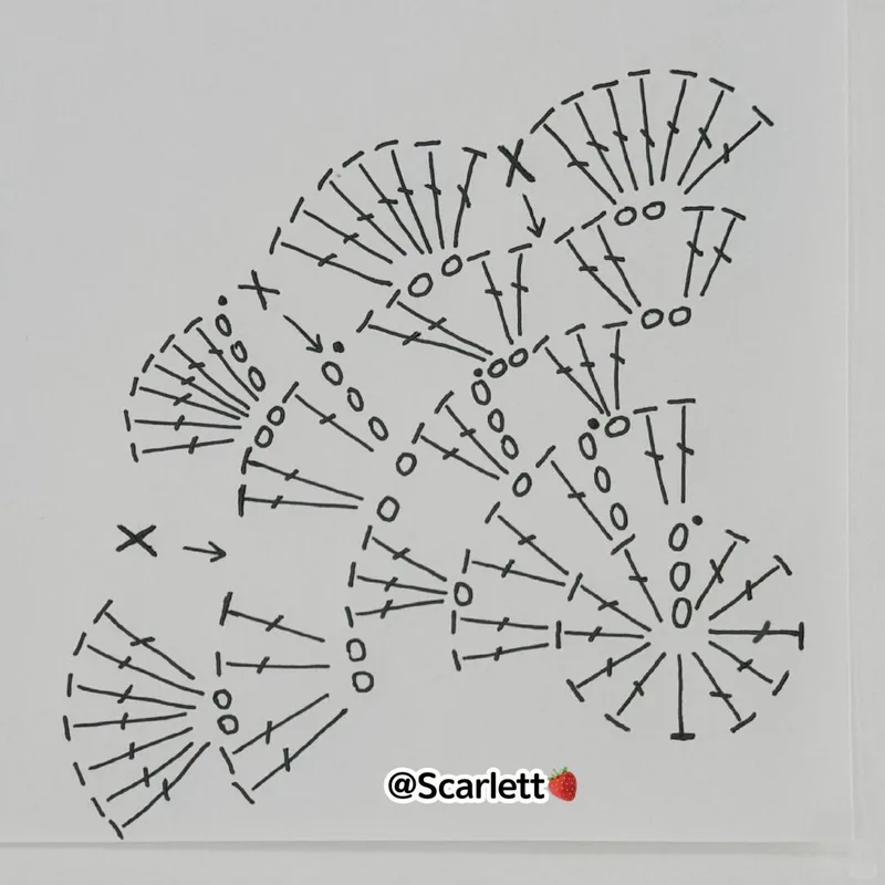 Simple Coaster crochet symbol chart