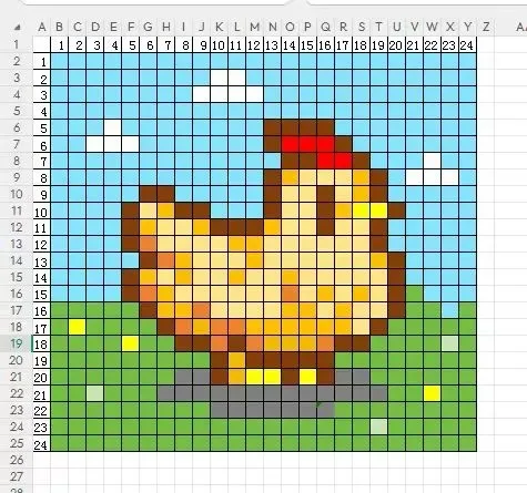 Stardew Valley Chick crochet symbol chart